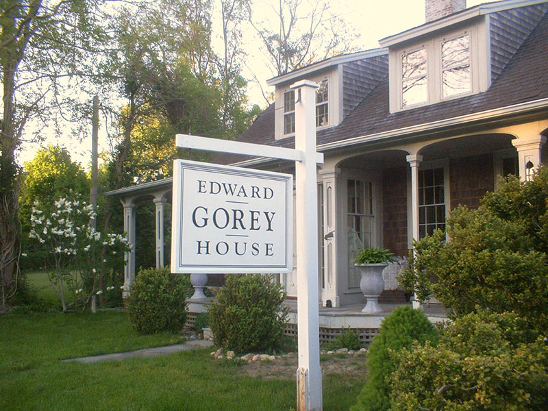 sign outside the Edward Gorey House in Yarmouth Mass